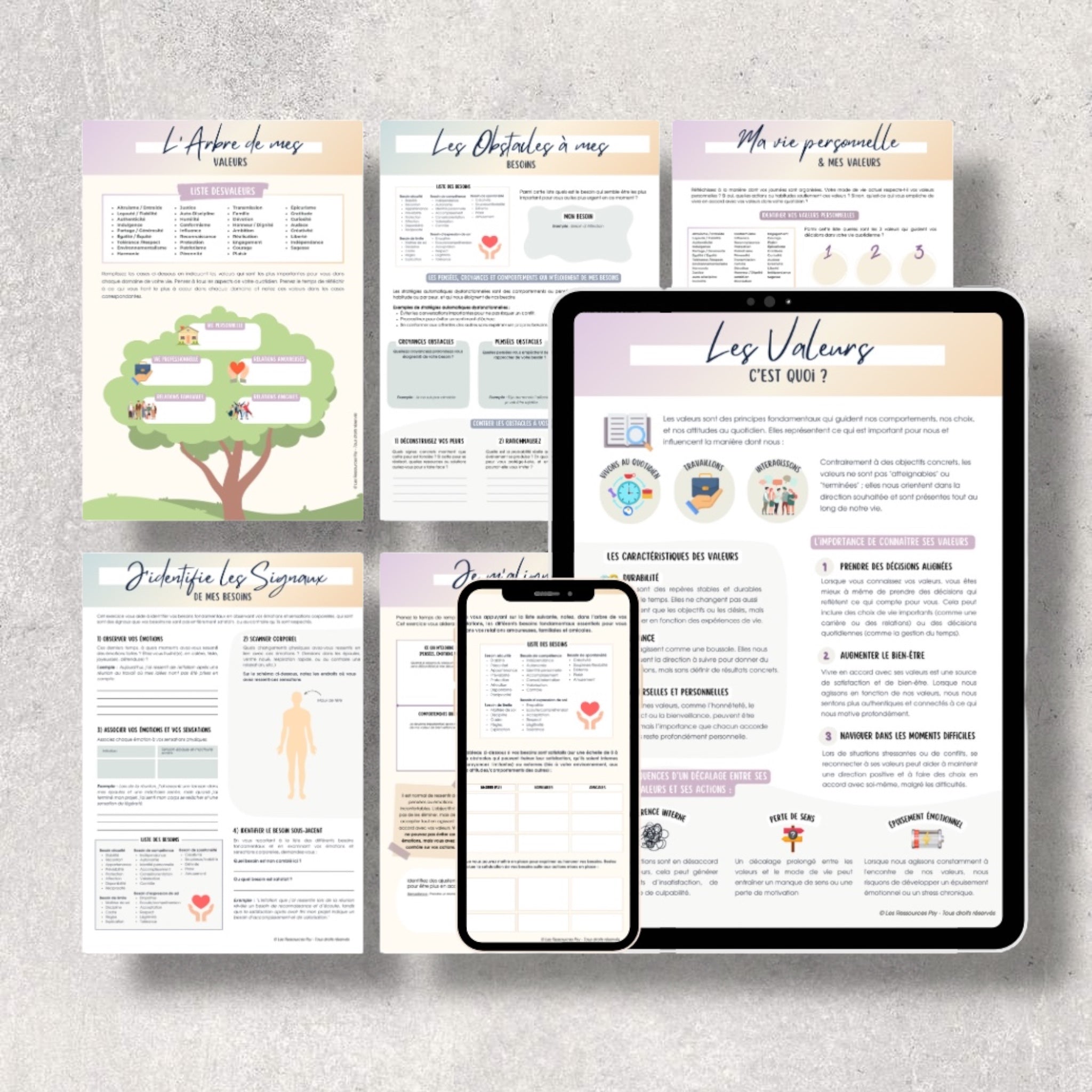 Pack fiches besoins fondamentaux & valeurs